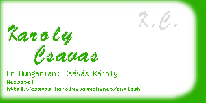 karoly csavas business card