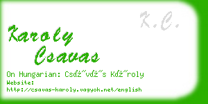 karoly csavas business card